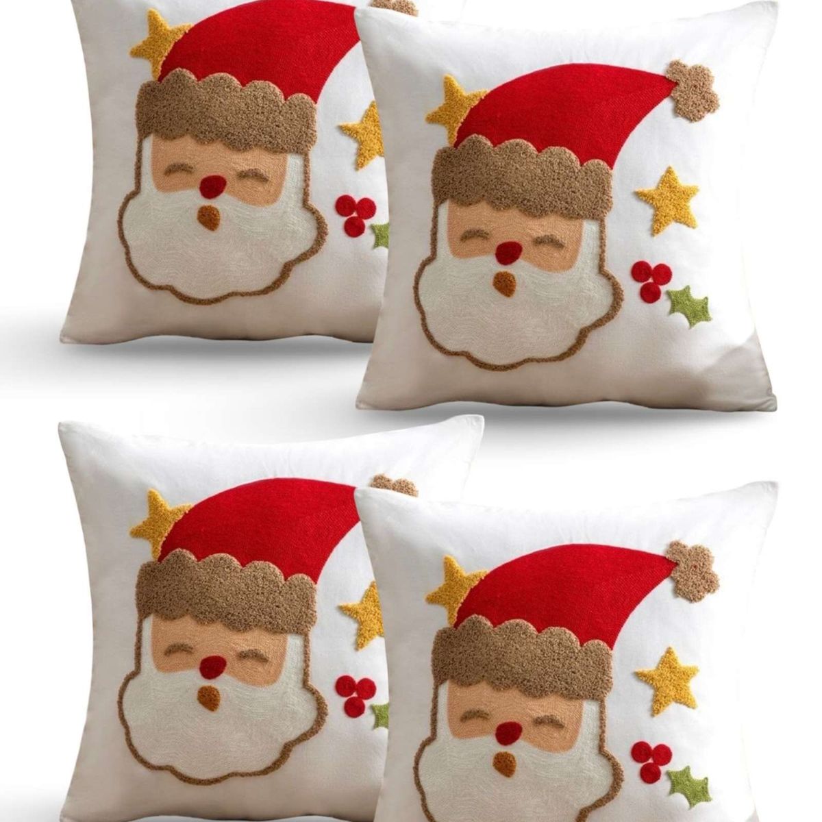 GENERICO - JUEGO DE 4 FUNDAS DE COJIN PARA NAVIDAD K19