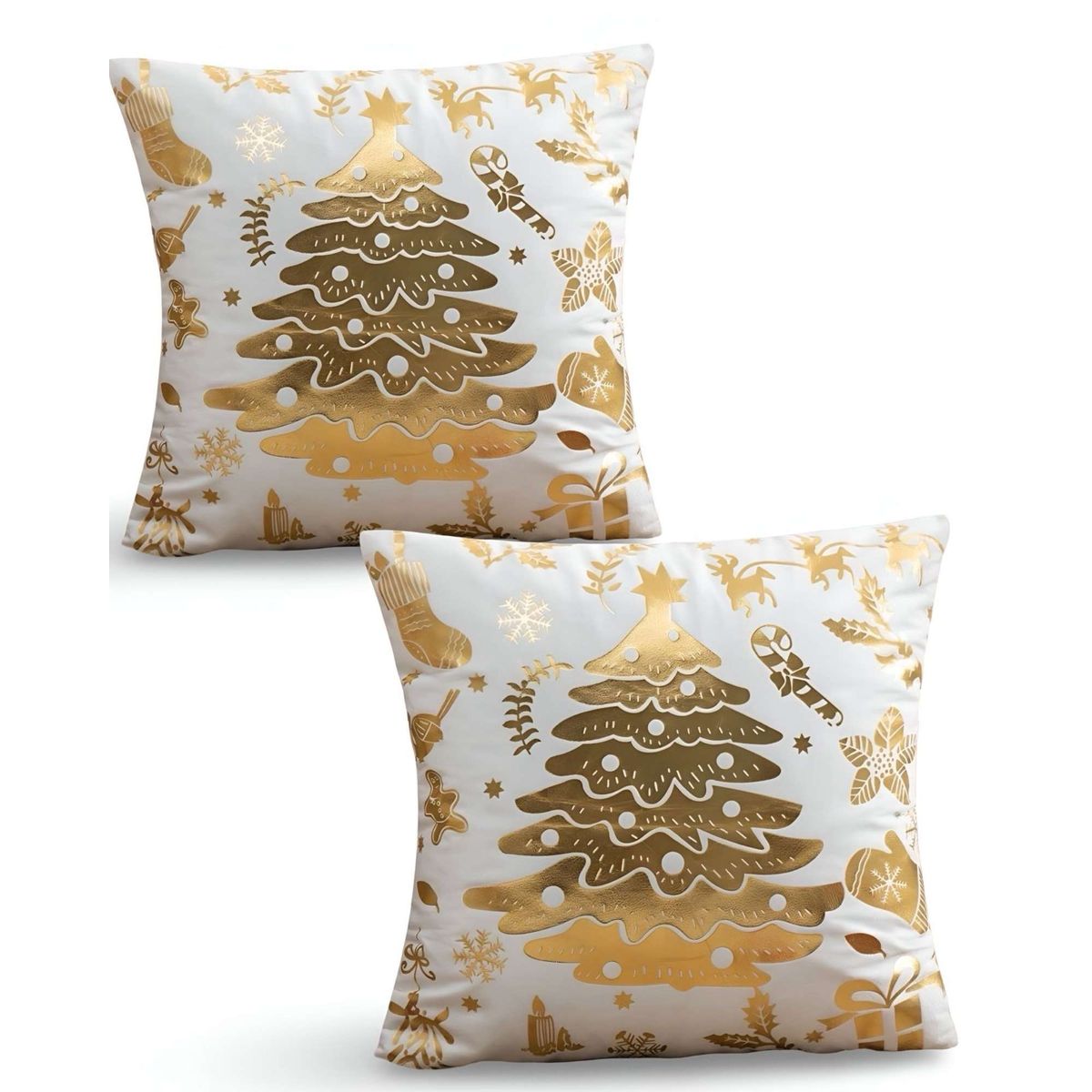 GENERICO - JUEGO DE 2 FUNDAS DE COJIN PARA NAVIDAD M11