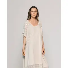 LINEATRE - Vestido Mujer Venus Tipo Túnica Beige