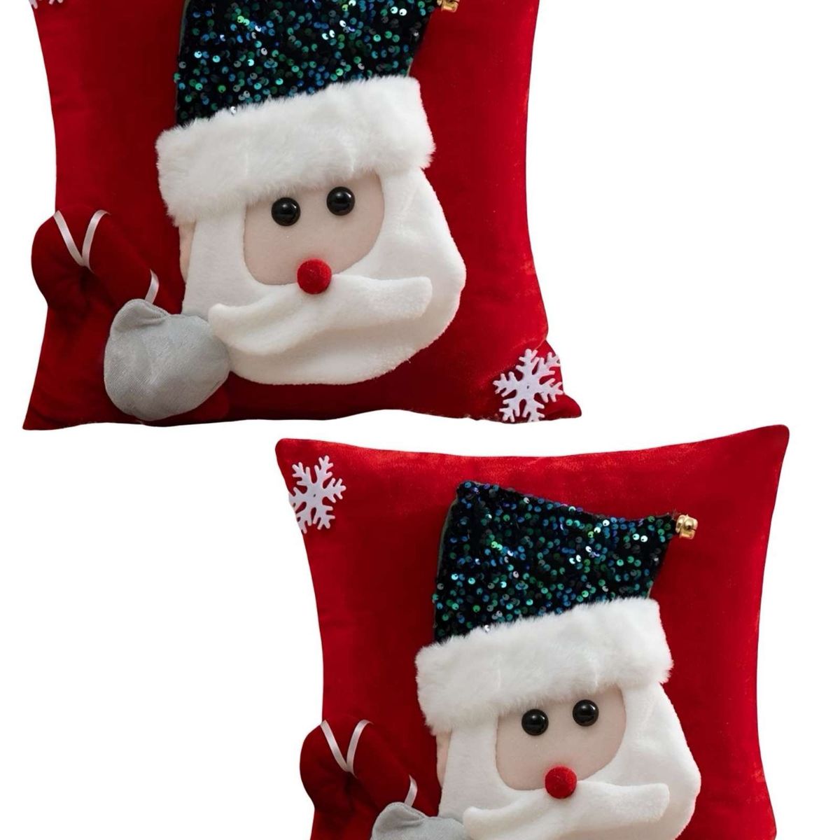 GENERICO - JUEGO DE 2 FUNDAS DE COJIN PARA NAVIDAD 3D   B5