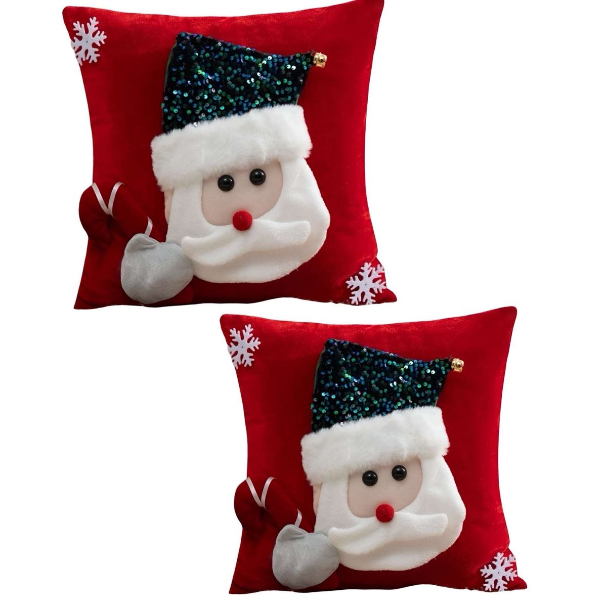 GENERICO - JUEGO DE 2 FUNDAS DE COJIN PARA NAVIDAD 3D   B5