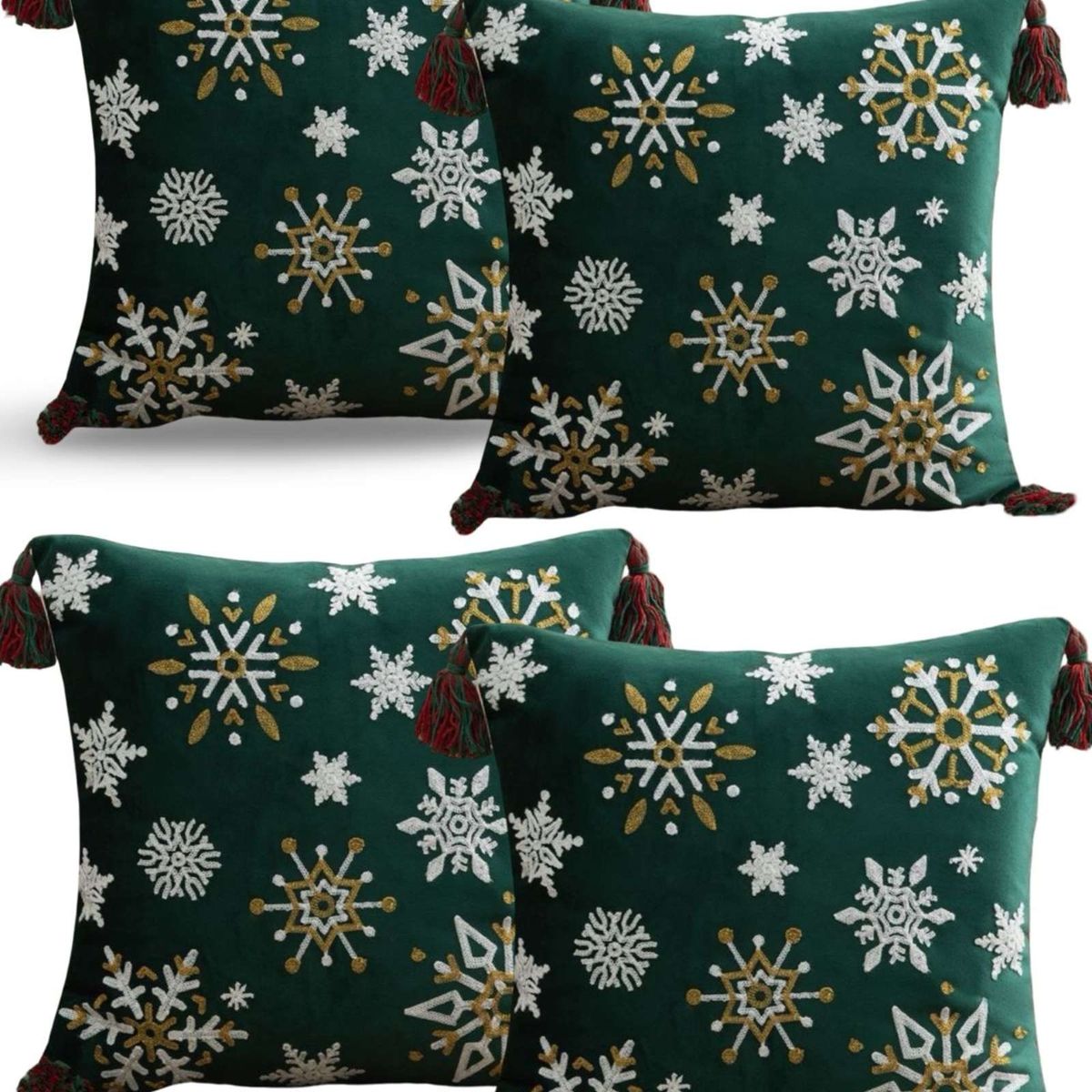 GENERICO - JUEGO DE 4 FUNDAS DE COJIN PARA NAVIDAD A9