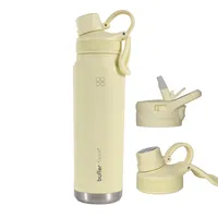 Termo Botella Agua Termica Acero Inox Buffer+Tapa - Amarillo