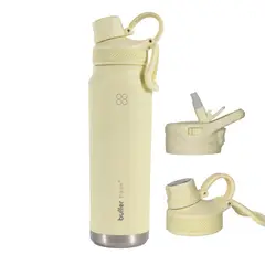 BUFFER FLASK - Termo Botella Agua Termica Acero Inox Buffer+Tapa - Amarillo