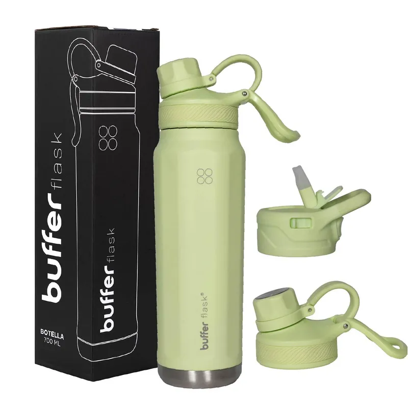 BUFFER FLASK - Termo Botella Agua Termica Acero Inox Buffer+Tapa - Verde