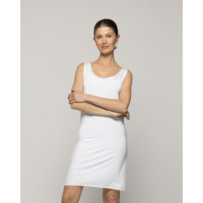 LINEATRE - Vestido Mujer Enagua Básico Blanco Lineatre