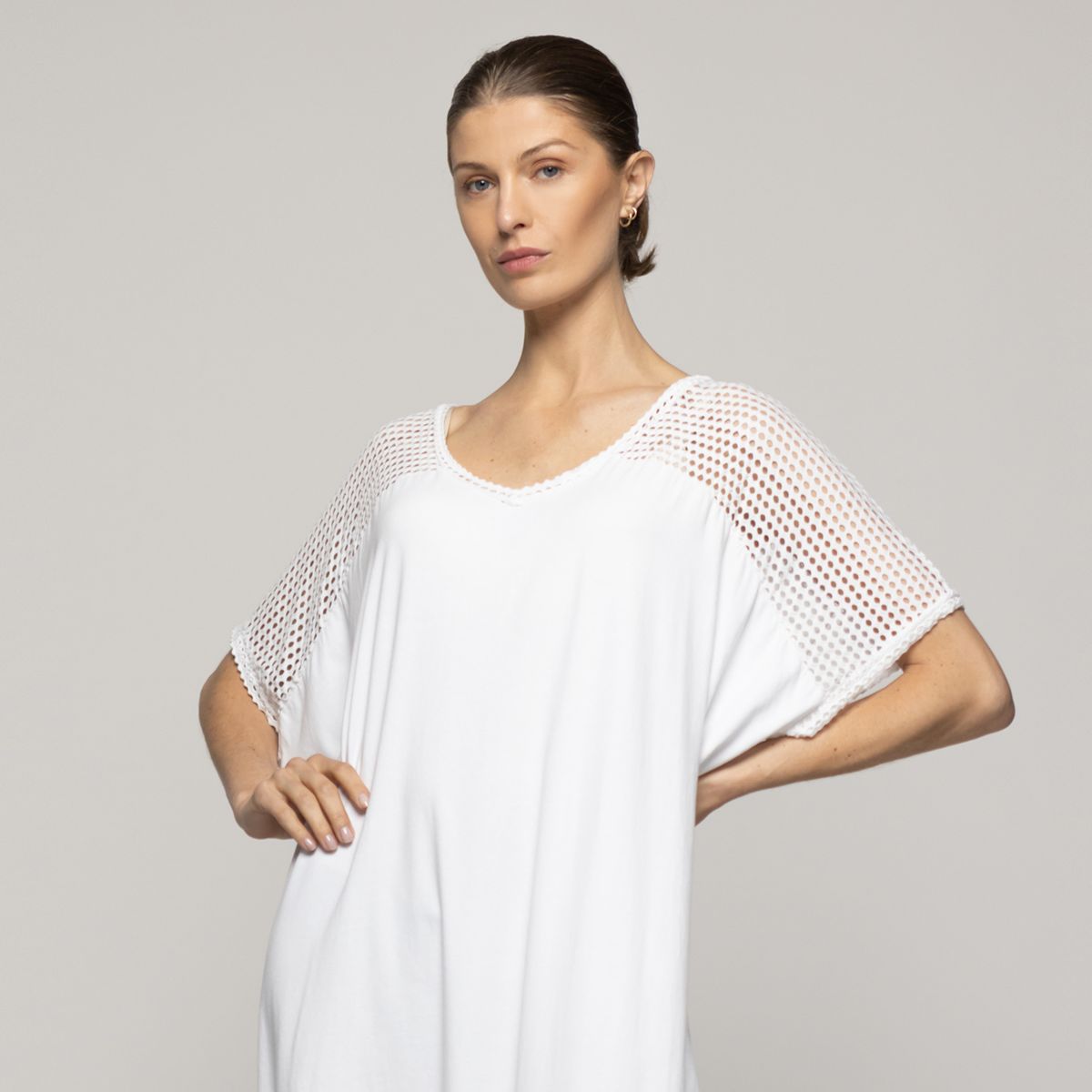 LINEATRE - Vestido Mujer Venus Tipo Túnica Blanco Lineatre