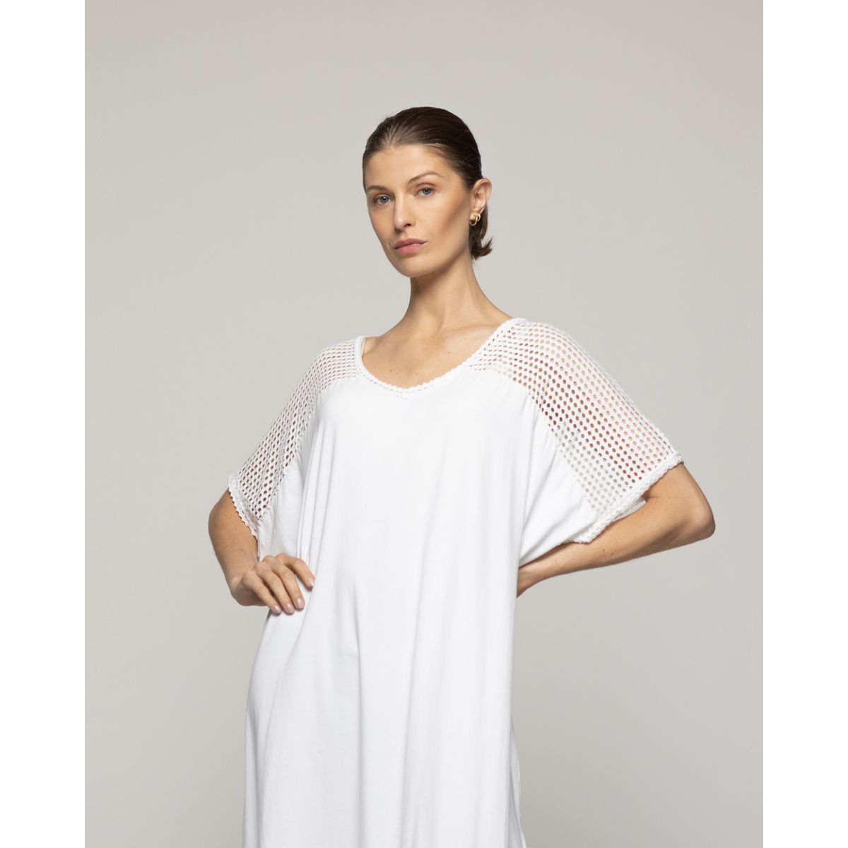 LINEATRE - Vestido Mujer Venus Tipo Túnica Blanco Lineatre