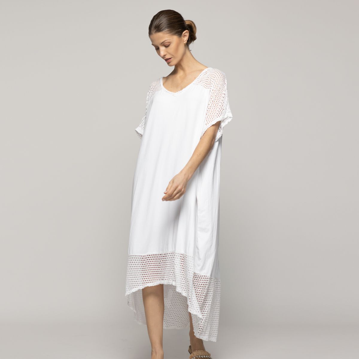 LINEATRE - Vestido Mujer Venus Tipo Túnica Blanco Lineatre