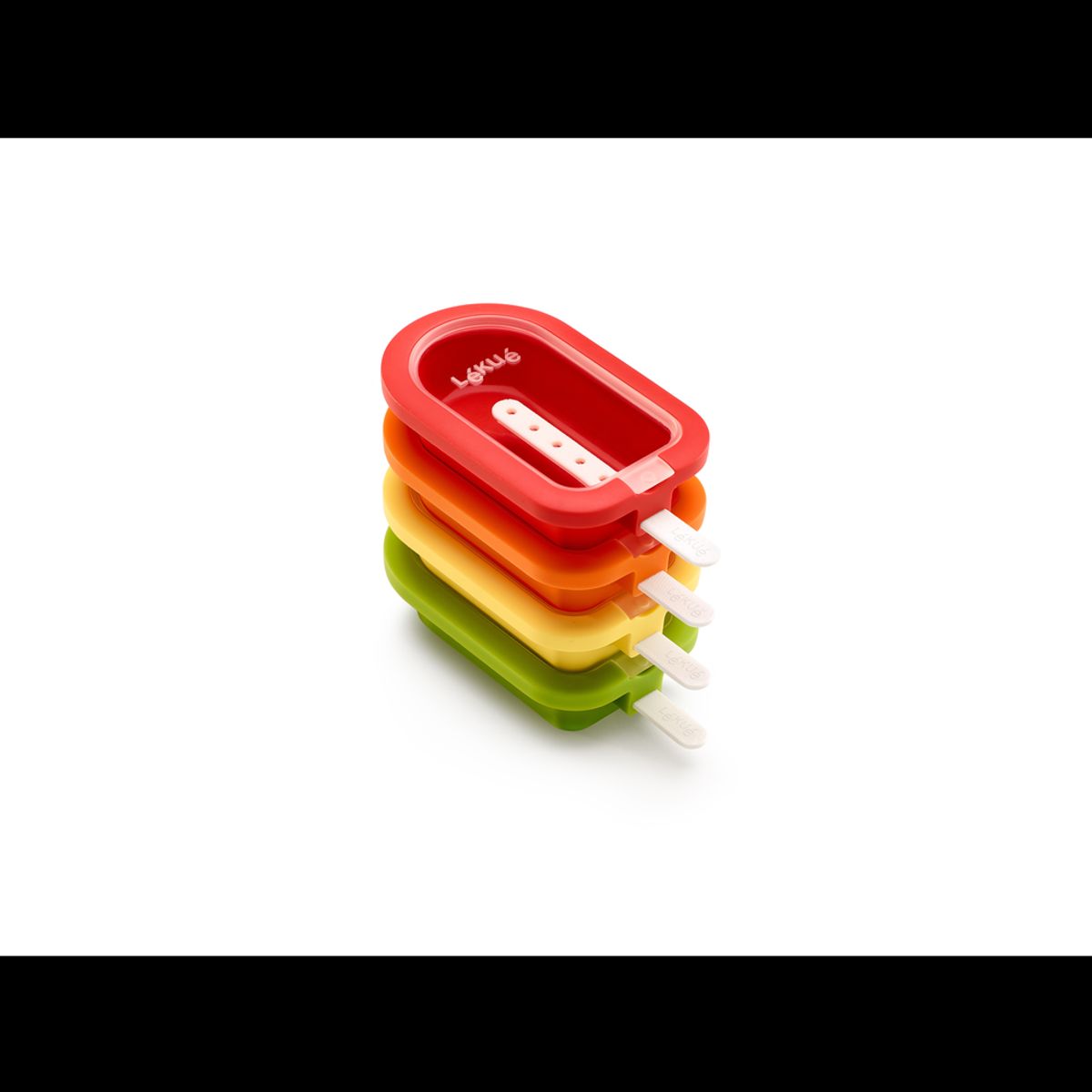 LEKUE - Kit de 4 moldes de helado apilables