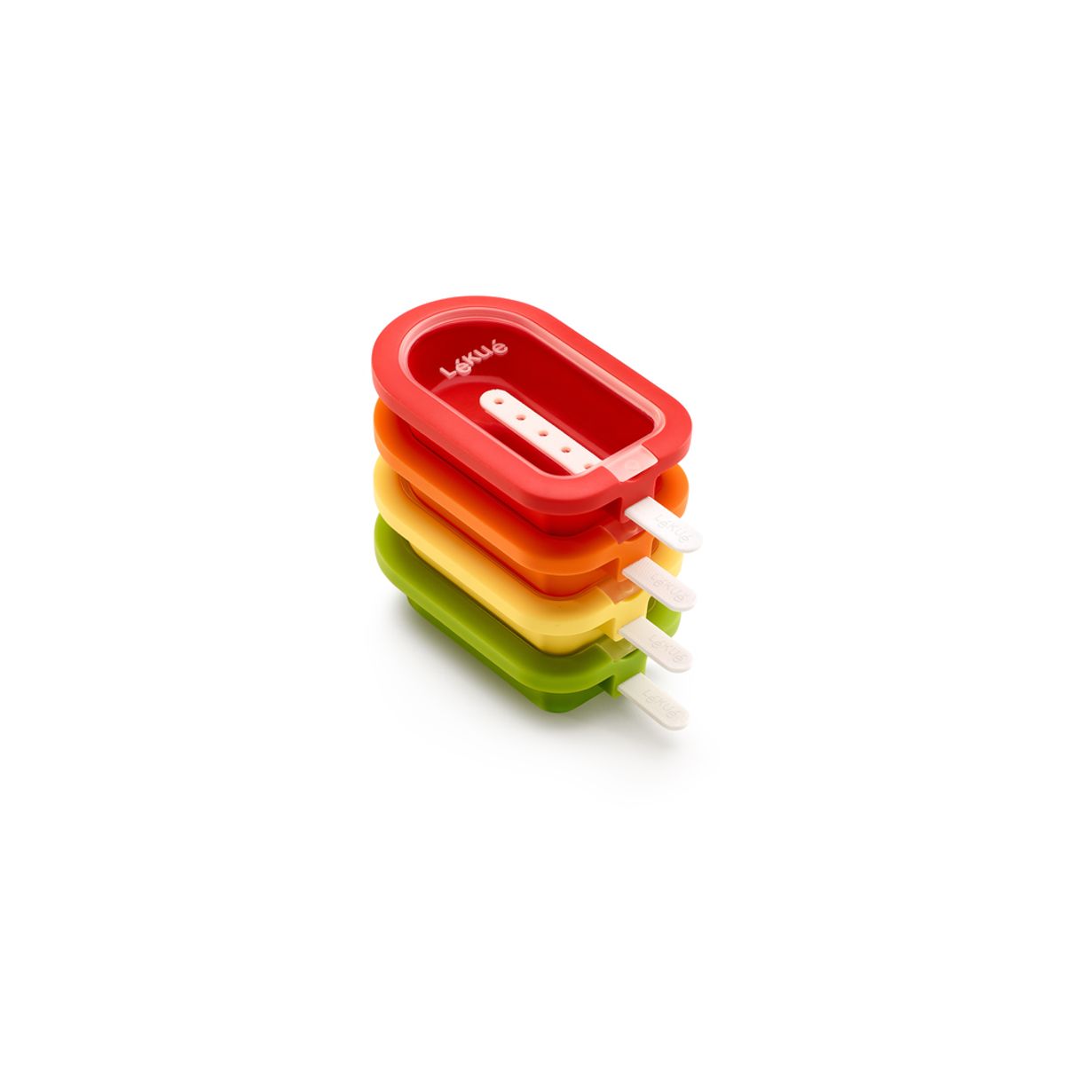 LEKUE - Kit de 4 moldes de helado apilables