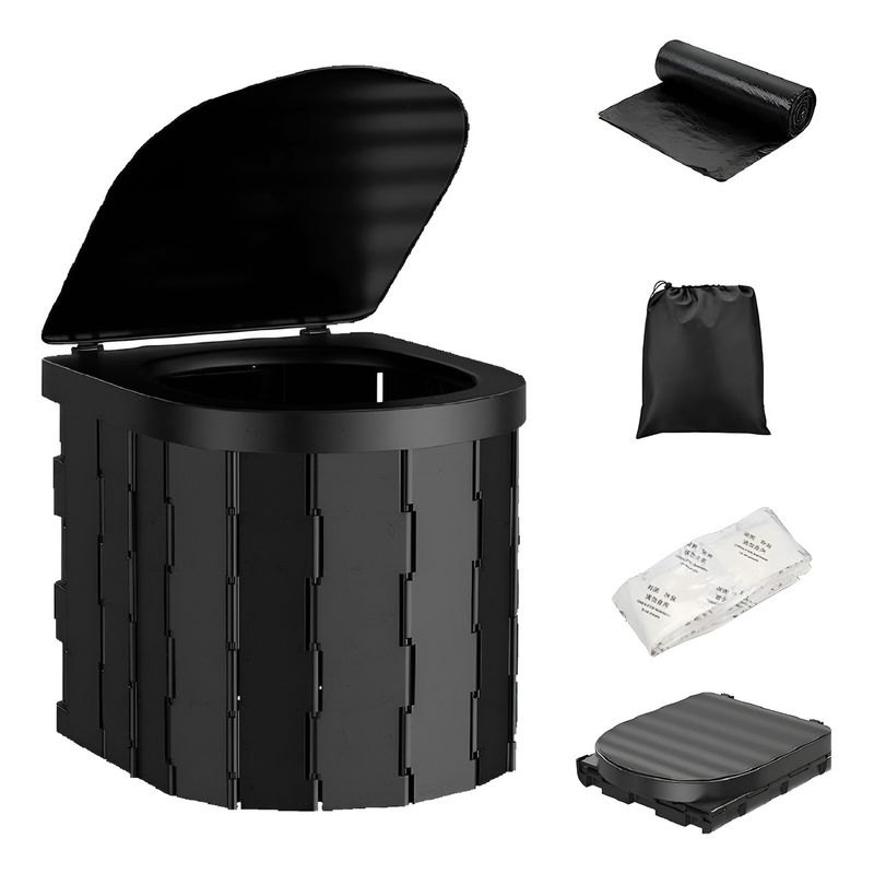 EVERSO - Baños Plegable Portatiles Para Adultos Camping Con Tapa