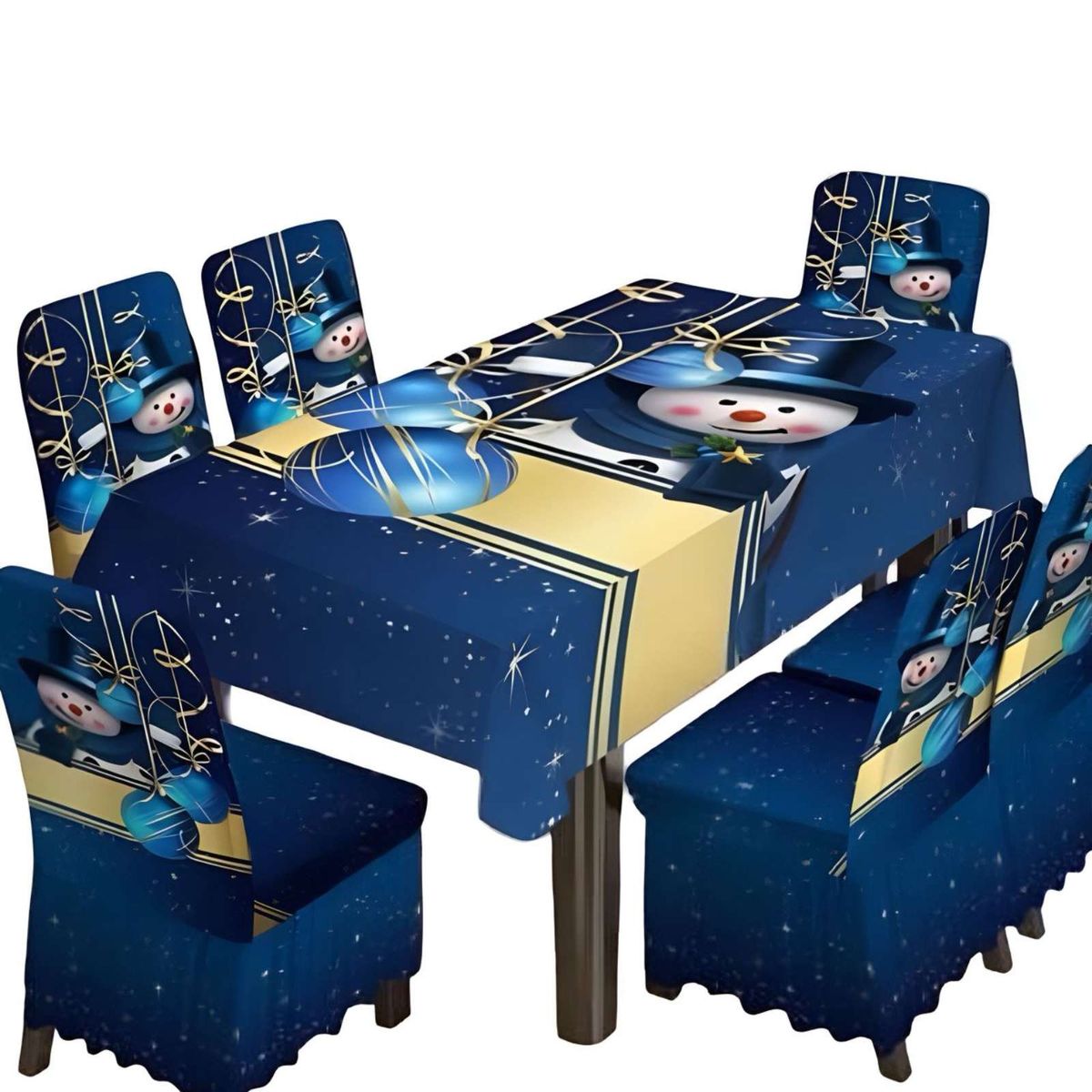 GENERICO - Juego de Mantel mas 6 Fundas de Sillas Navidad  05