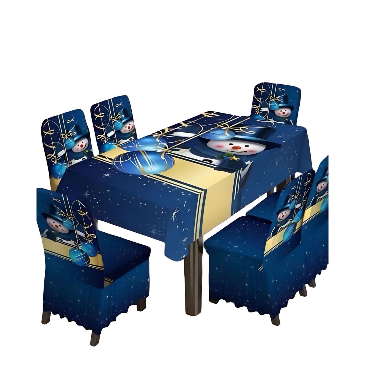 GENERICO - Juego de Mantel mas 6 Fundas de Sillas Navidad  05