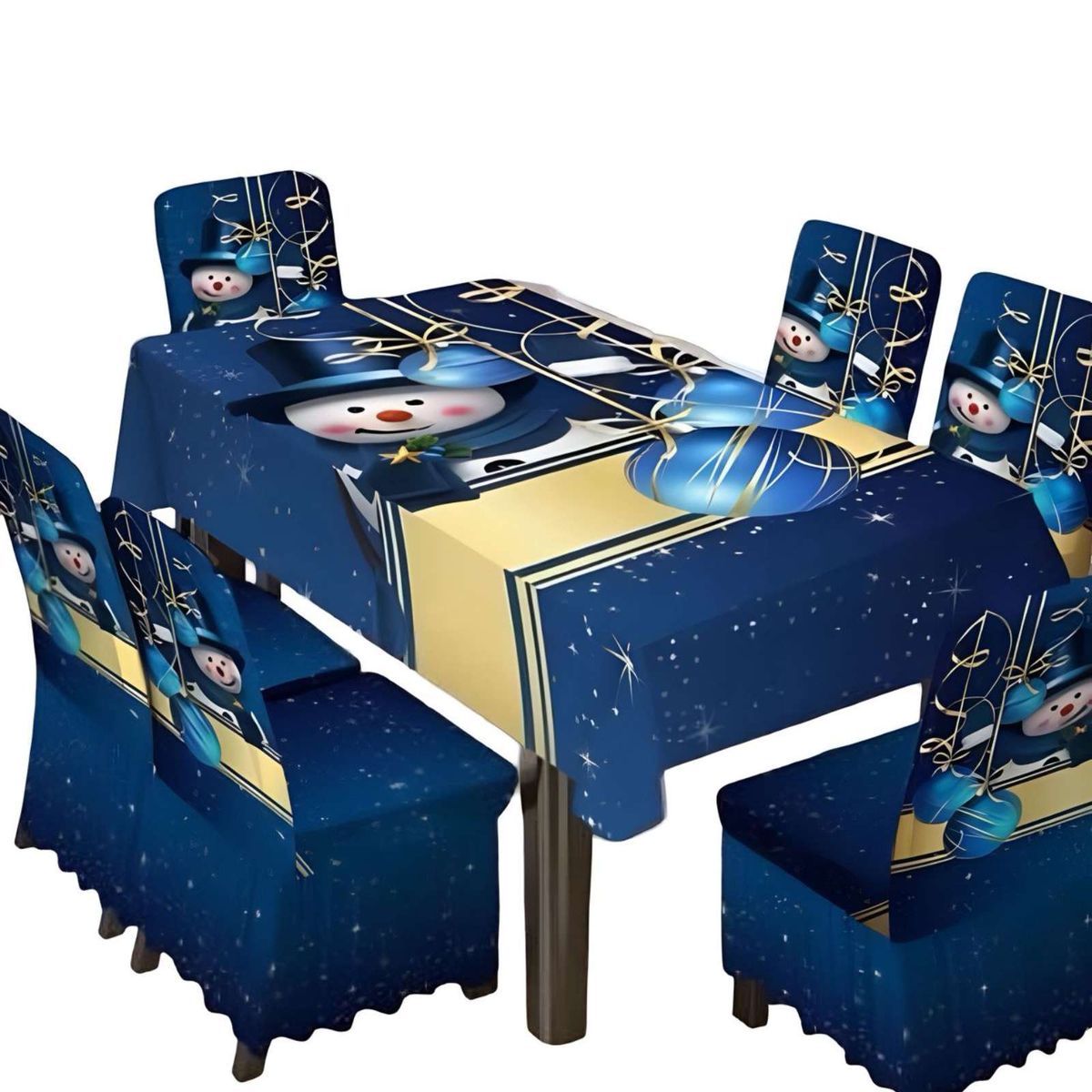 GENERICO - Juego de Mantel mas 6 Fundas de Sillas Navidad  05