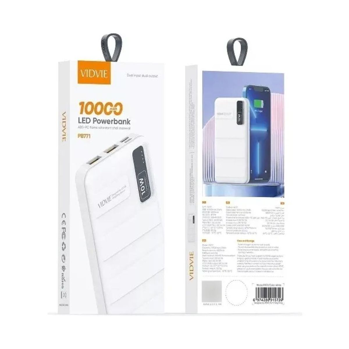 GENERICO - Power Bank Cargador Portatil Led 10000 mAh Vidvie