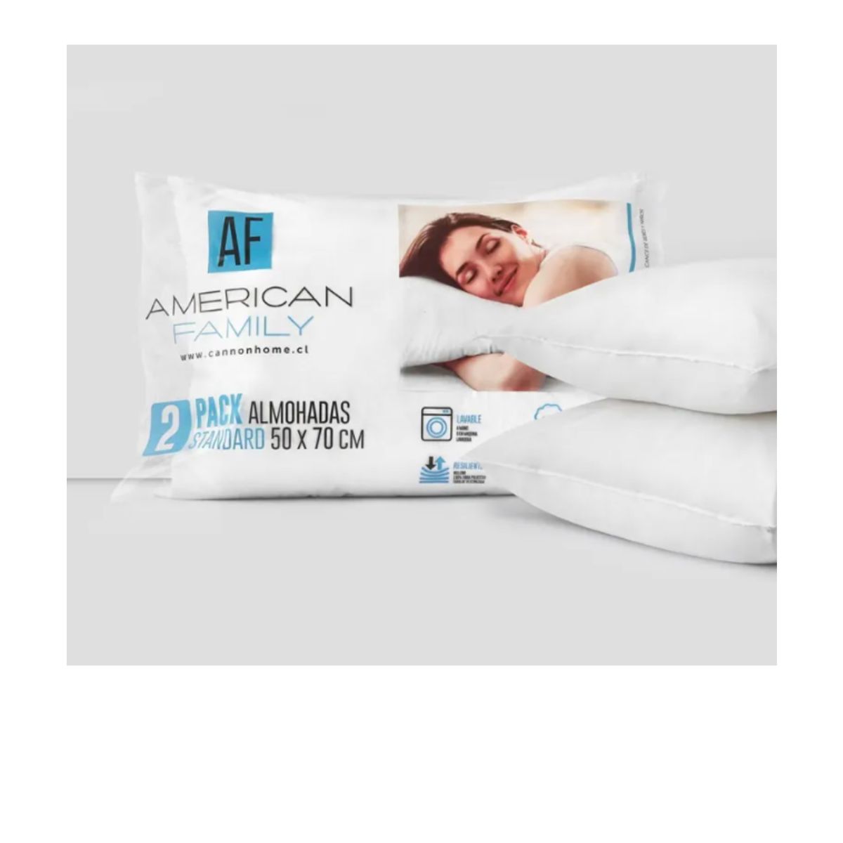 AMERICAN FAMILY - Pack 2 Almohadas Cannon American Family 50x70 Cm Blanco