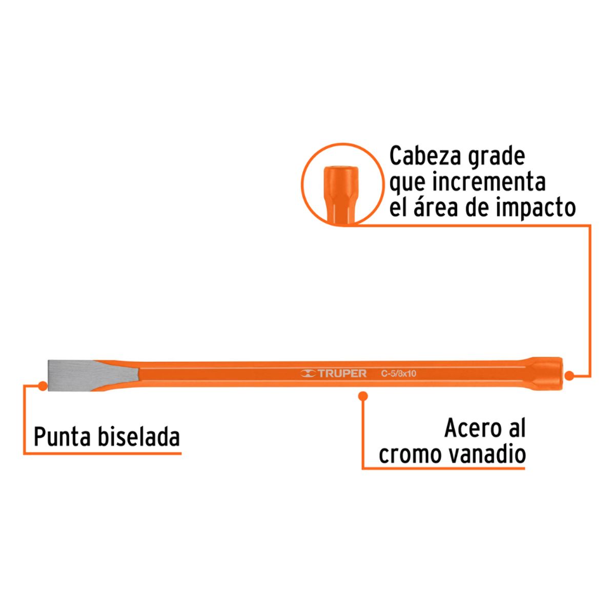 TRUPER - CINCEL TRUPER 5/8 X 10 SIN MANGO