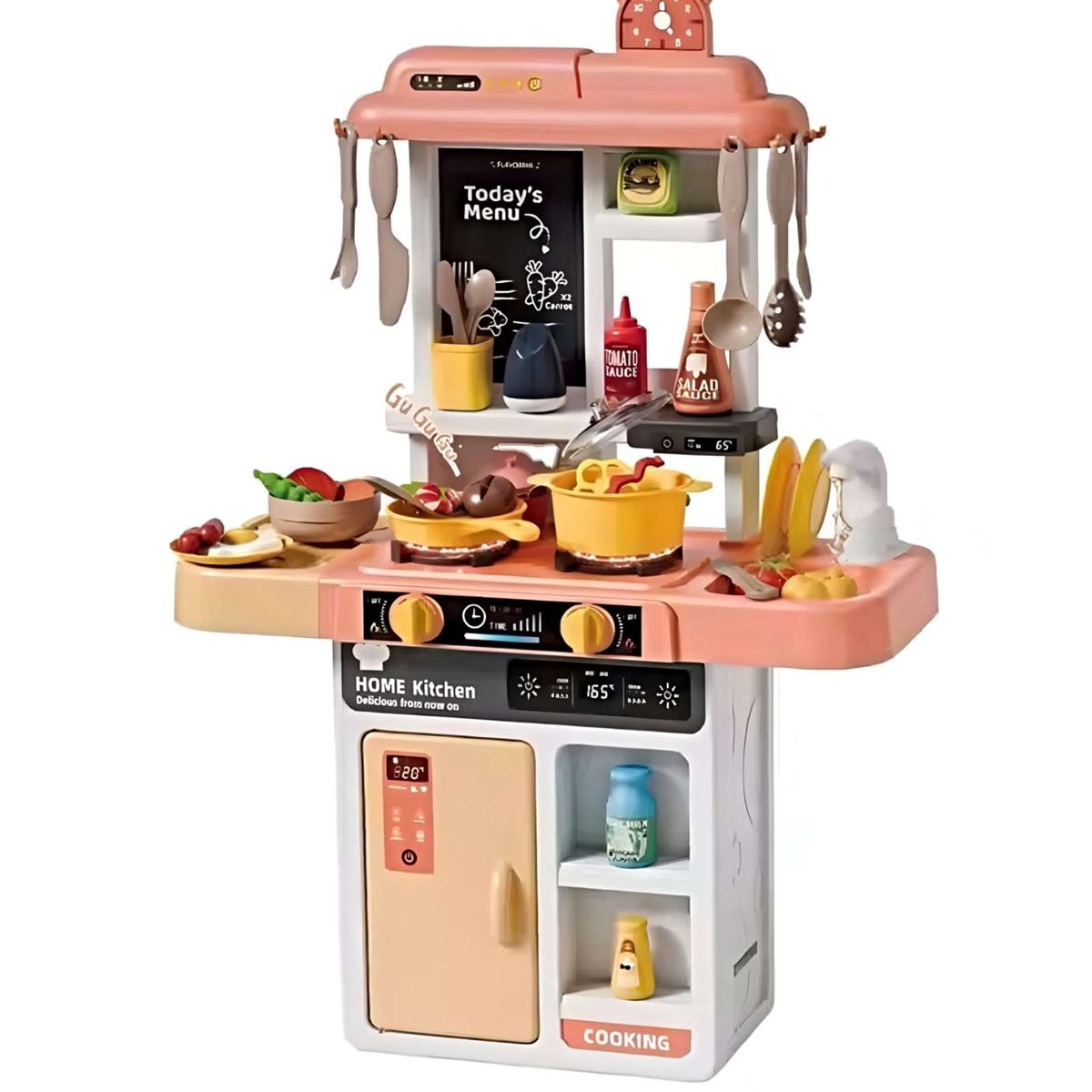 GENERICO - Juguete Set Cocina con Luz Sonido coral Infantil 68Cm