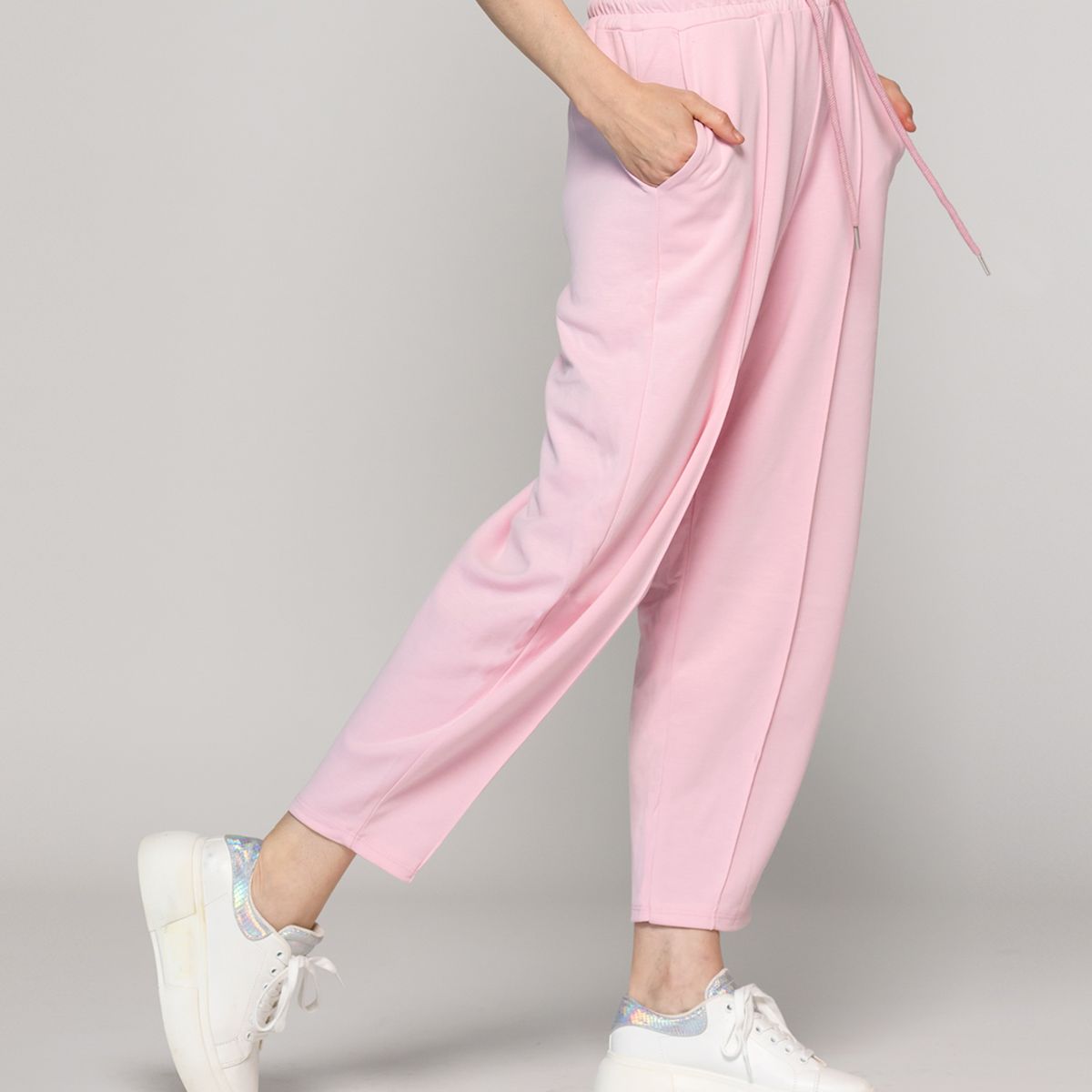 LINEATRE - Pantalón Mujer Plácida Jogger Calce Relajado Cintura Elasticada Rosa Lineatre