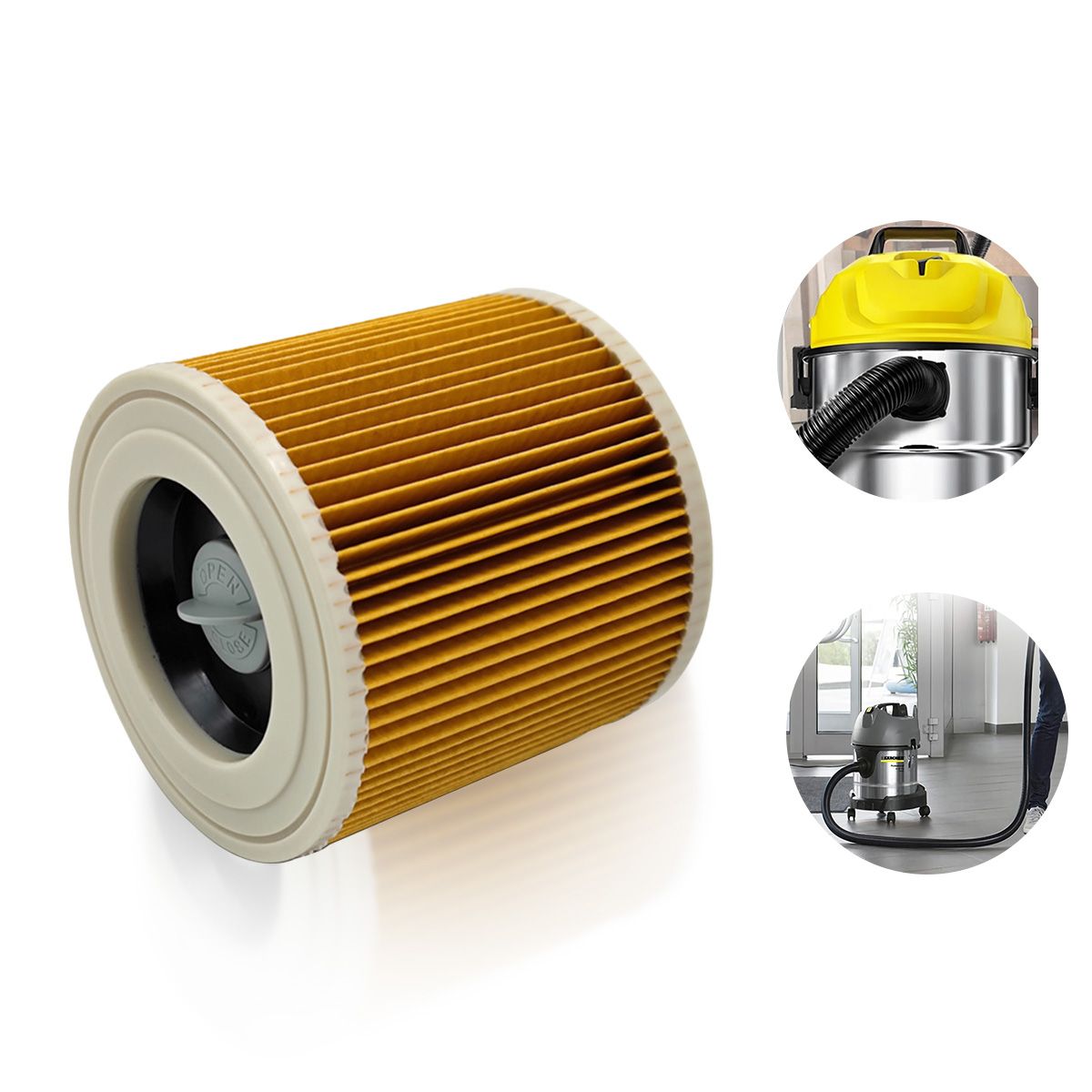 ATURE - Filtro Para Aspiradora Karcher 6414-5520 Wd2 Wd3 Mv2 Mv3