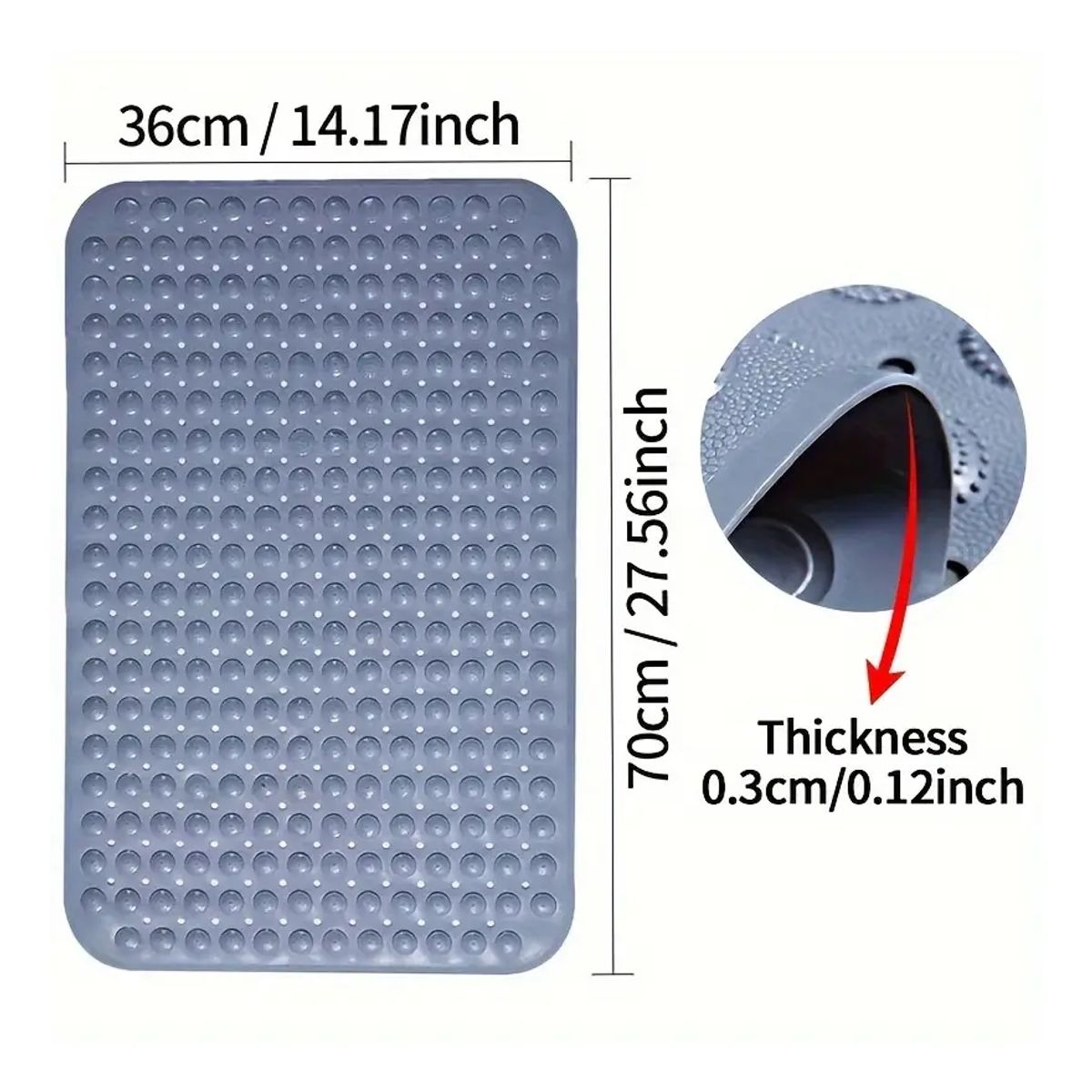 ATURE - Tapete Goma Alfombra Antideslizante Piso De Ducha Baño