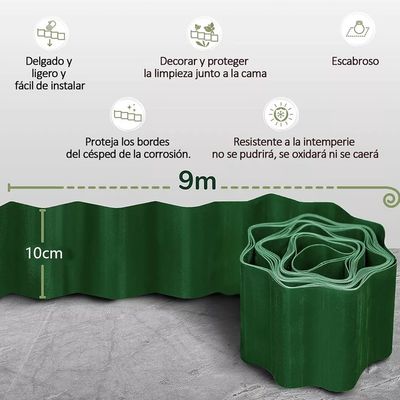 Imagen 2 del producto 9m Valla De Plástico Para Jardín Y Limitadores De Pasto
