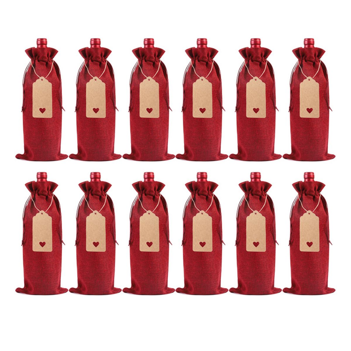 ATURE - Set 12u Bolsas De Regalos Navidad Para Botellas De Vino