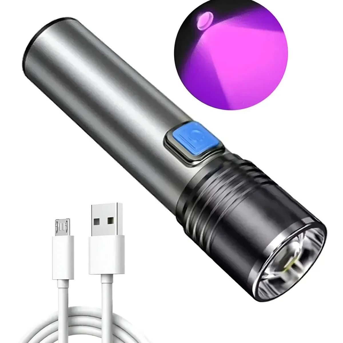 KUANGYE - Linterna Ultravioleta Con Batería Interna Recargable 395nm