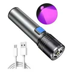 KUANGYE - Linterna Ultravioleta Con Batería Interna Recargable 395nm