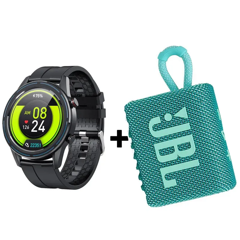 JBL - Parlante Bluetooth Portatil JBL GO 3 Verde y GT3 Reloj inteligente