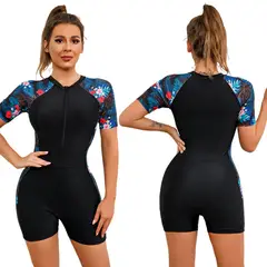 ATURE - Traje De Baño De Deportivo Con Manga Corta Una Pieza