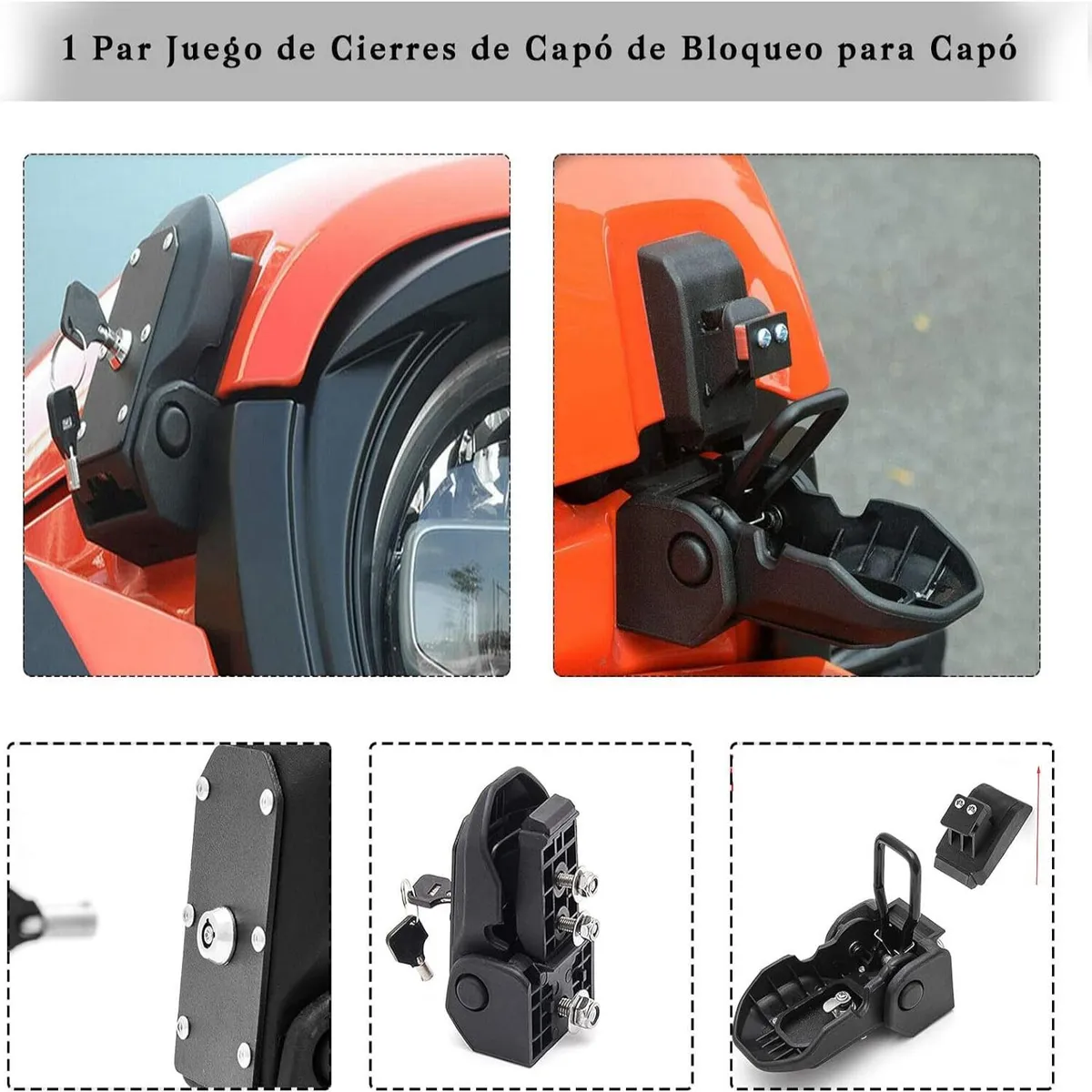 WELDMON - 2 Piezas Juego de Cierres de Capó de Bloqueo