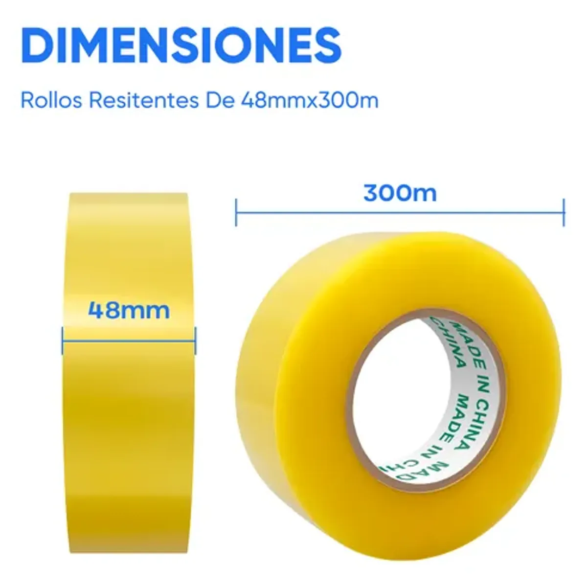 SUPERCENTER - Pack 6x Cinta Adhesiva 300 Mts X 45 Mm Cinta Embalaje Rollo