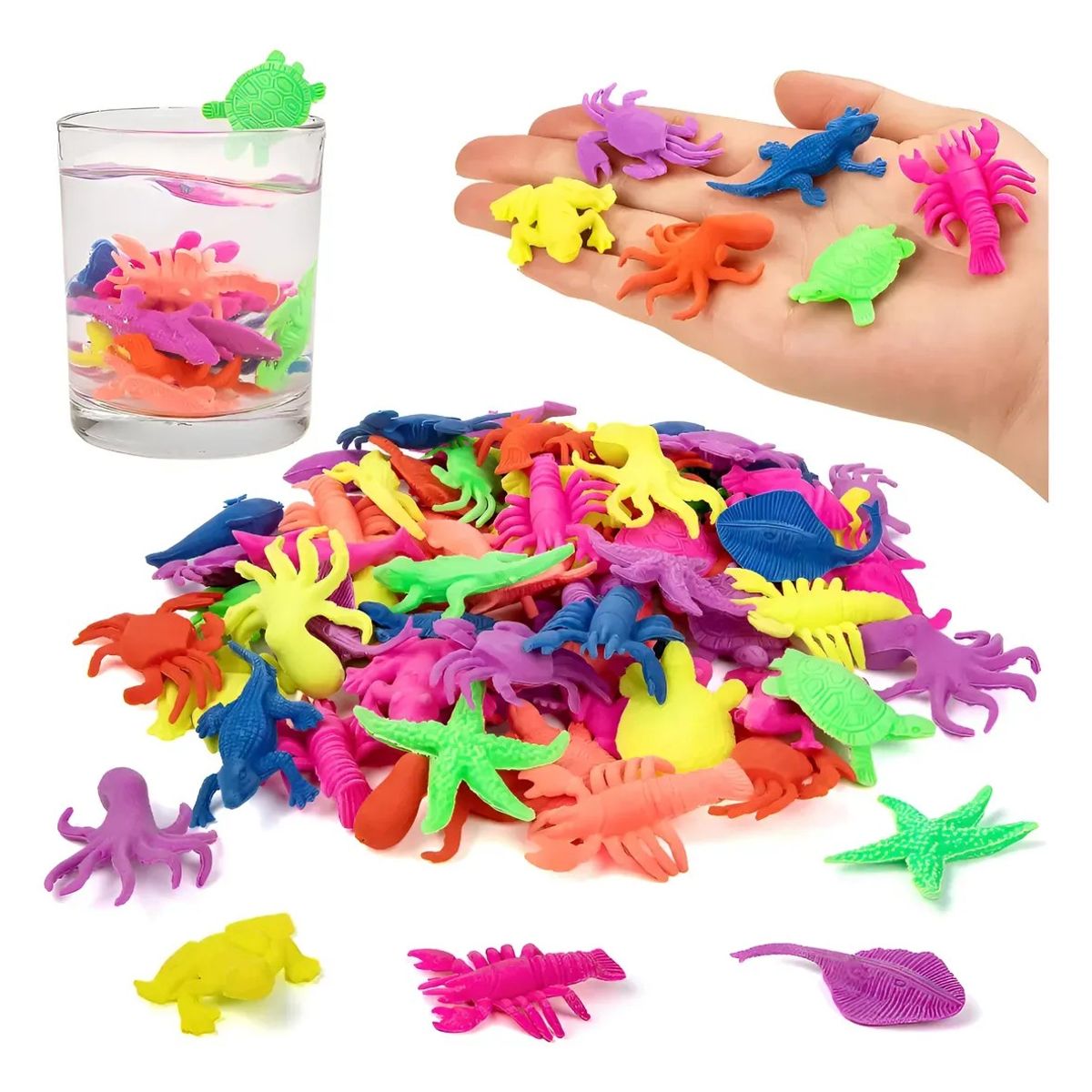 KUANGYE - Pack 100 Crecencios Mar Sorpresas Cumpleaños Juguetes