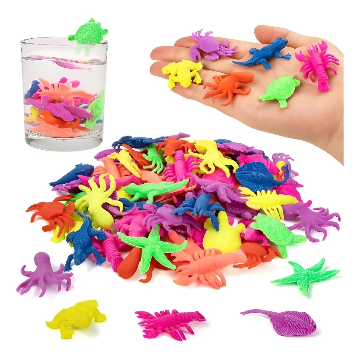 KUANGYE - Pack 100 Crecencios Mar Sorpresas Cumpleaños Juguetes