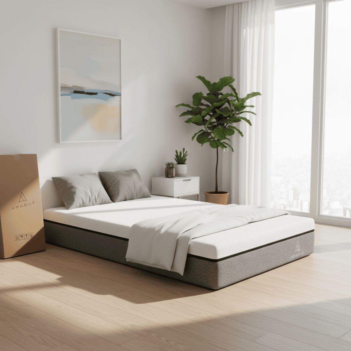 AMABILE - Colchón Memory Foam Amabile 2 Plazas 150x190x20 Francesco