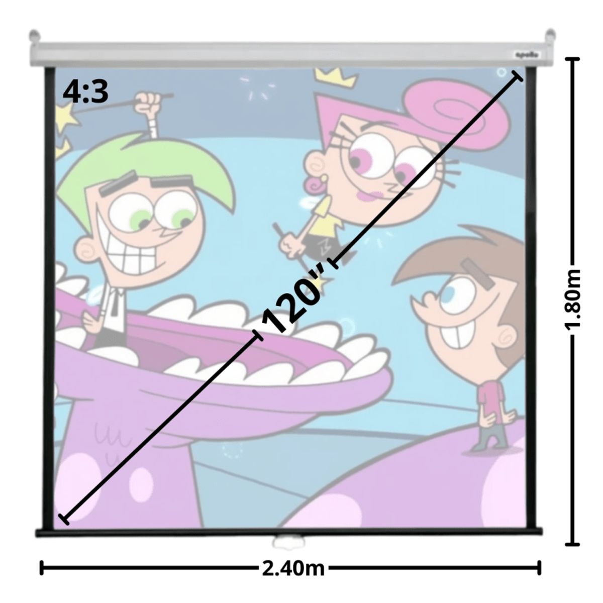 Telon Mural 240x180 cm 4:3 120 pulg. para Epron X49, marca MALIK - Foto 2