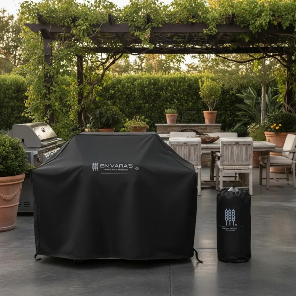 EN VARA'S MEATS & GRILL - Pack Funda Parrilla  Parrillera 2-3 Q + Funda Balón Gas 5kg En Varas