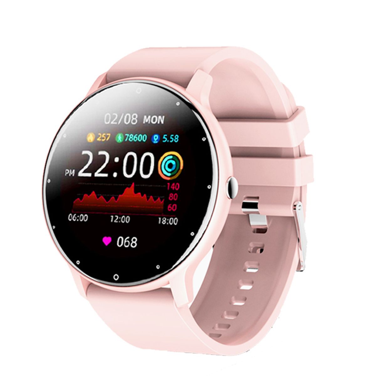 BRO TOUMI - Bro Toumi Watch ZL02 Reloj inteligente Bluetooth Sports SmartWatch-Rosa