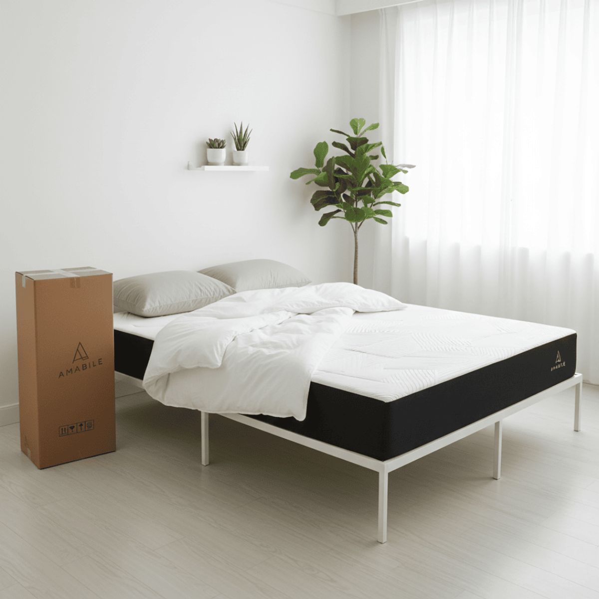 AMABILE - Colchón Memory Foam Alivia Presión 2 Plazas 150X190X25 Gianluigi