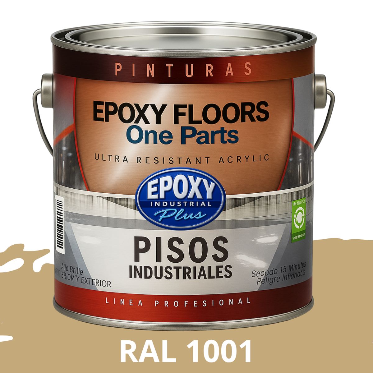 EPOXY - PINTURA ALTO TRANSITO - EPOXY FLOORS - GALÓN  RAL 1001