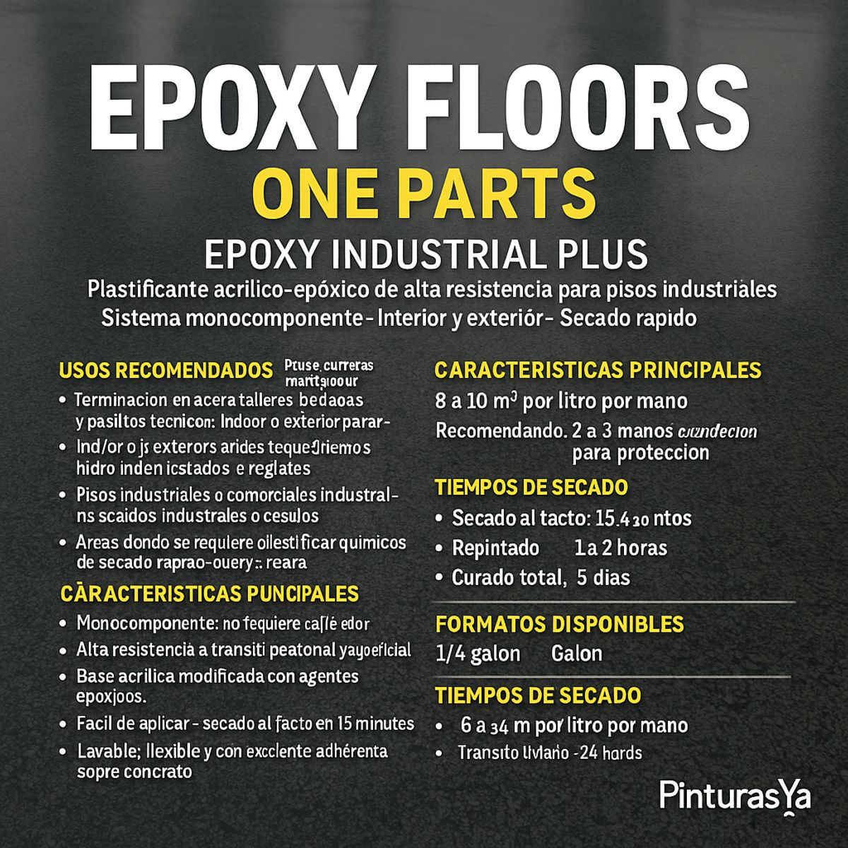 EPOXY - PINTURA ALTO TRANSITO - EPOXY FLOORS - GALÓN  RAL 1001