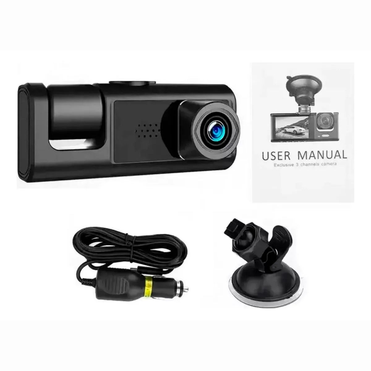 CRUSEC - Cámaras Para Autos Frontal y Tablero 2 En 1 HD 1080p