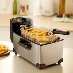 RAF - Freidora de Aceite 3L Eléctrica 2000W de Potencia Acero Inoxidable