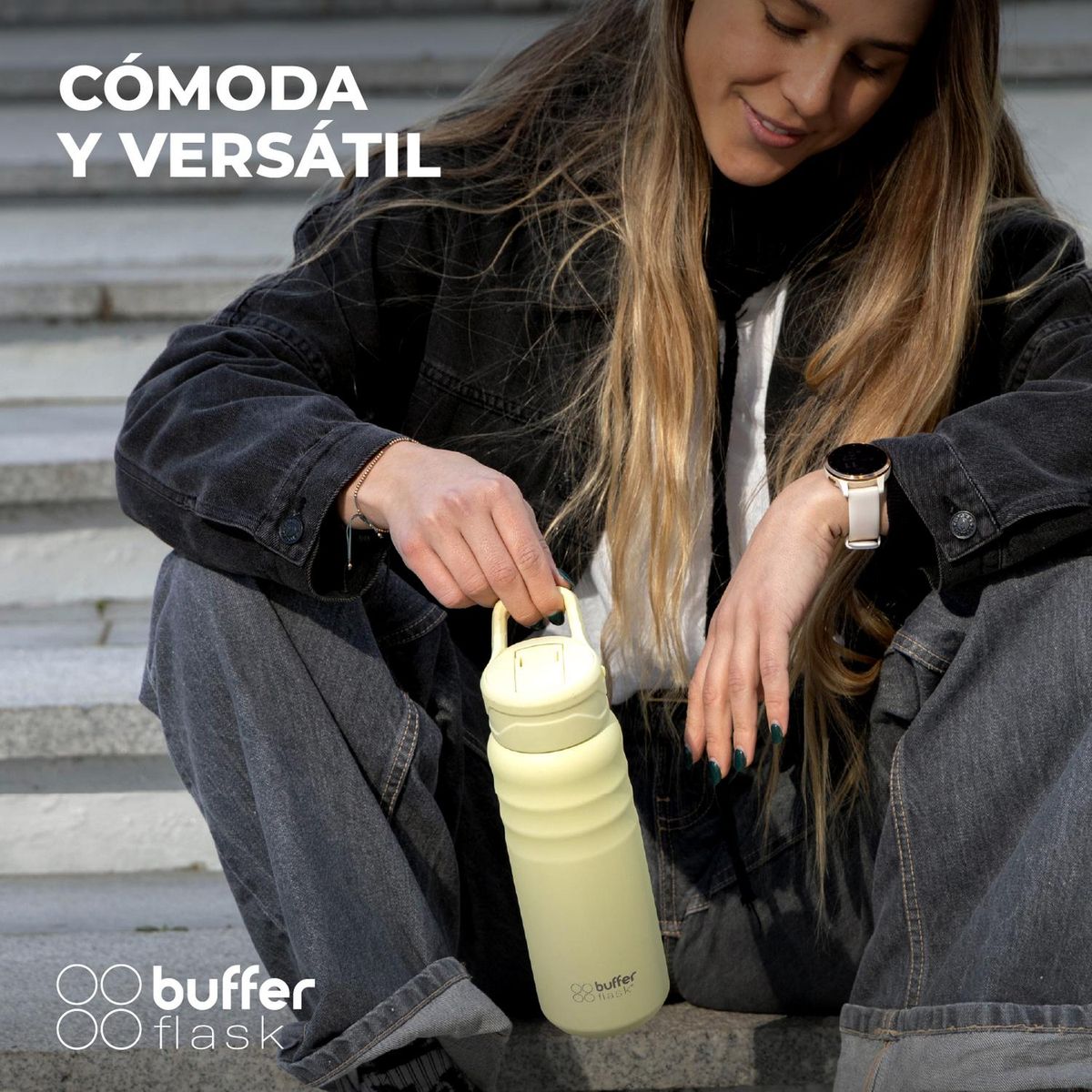 BUFFER FLASK - Termo Botella Termica Buffer 700ml Botella Agua - Verde