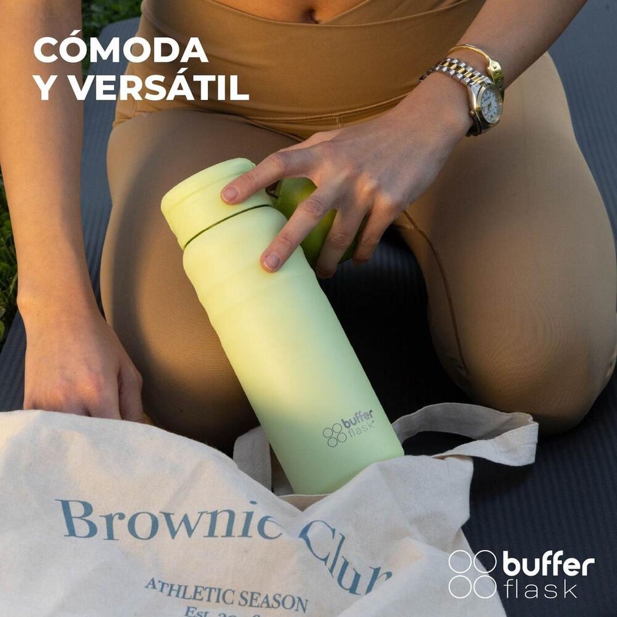 BUFFER FLASK - Botella Termica Buffer 700ml Botella Agua - Verde Claro