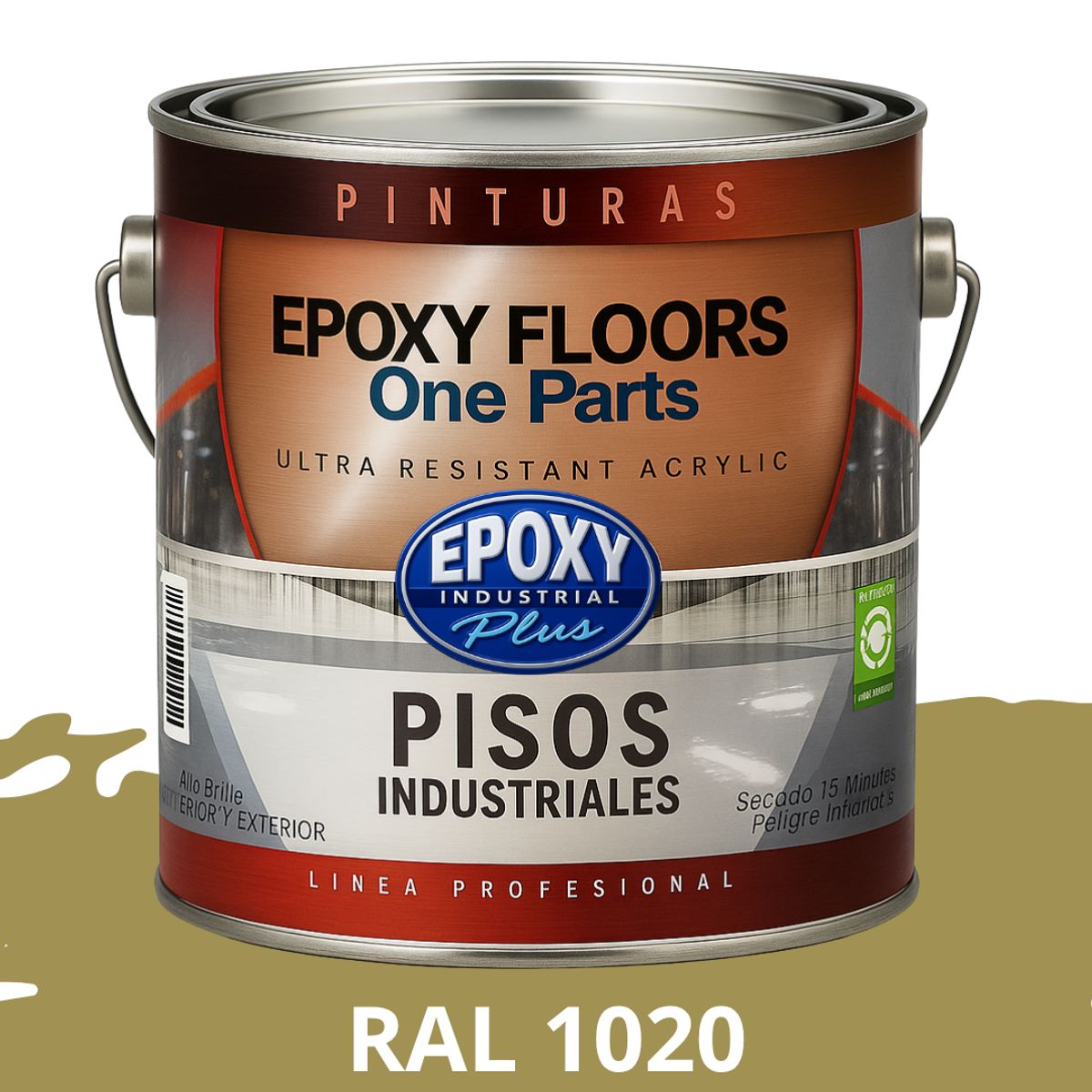 EPOXY - PINTURA ALTO TRANSITO - EPOXY FLOORS - GALÓN  RAL 1020