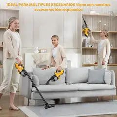 MOVI - Aspiradora Inalámbrica Alta Potencia 5 en1 Auto Hogar Oficina y Cocina