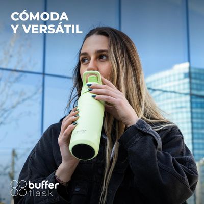 Imagen 2 del producto Termo Botella Agua Termica Acero Inox Buffer - Verde lima